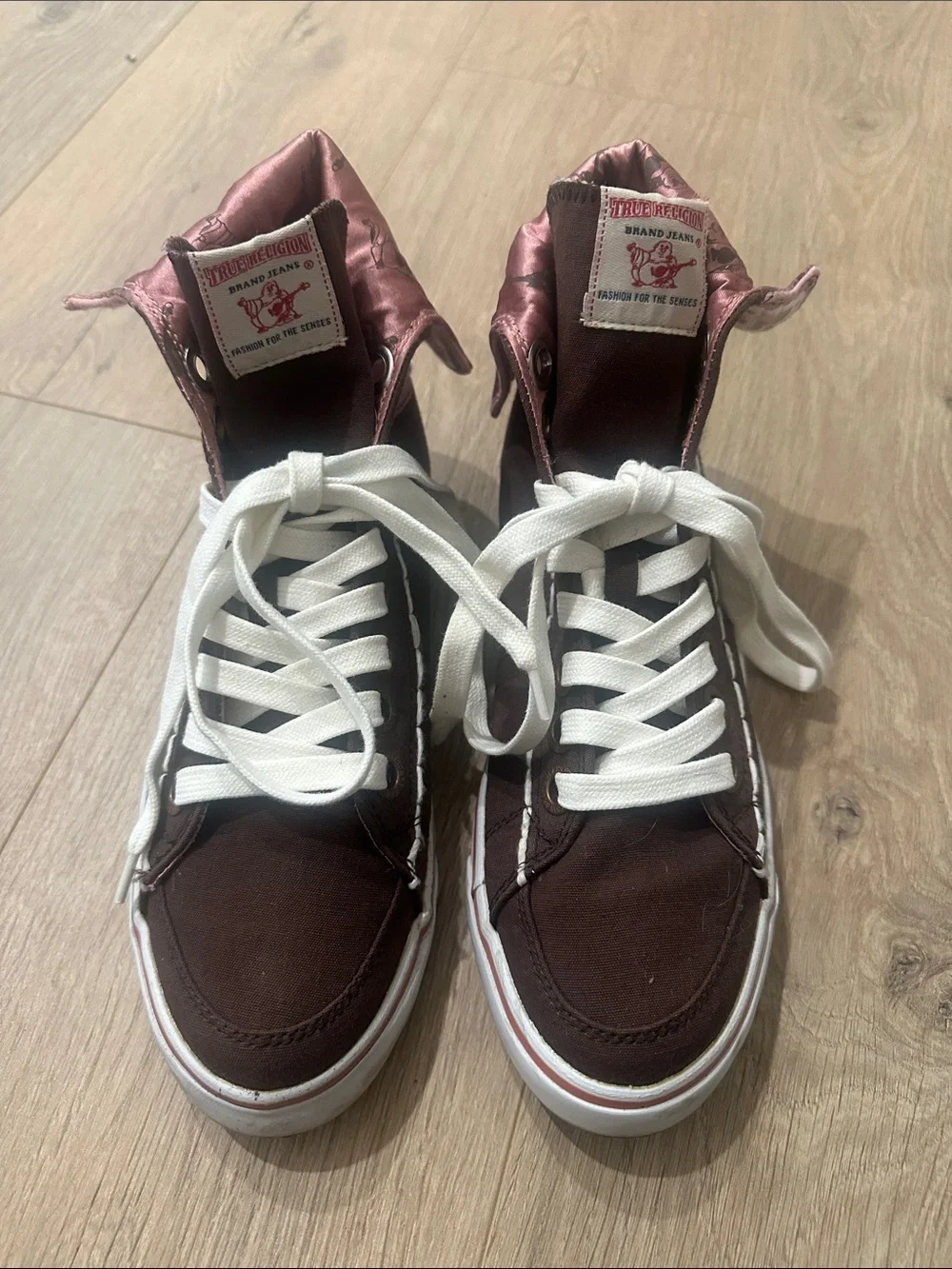 True Religion Pink Metallic High-Top Sneakers